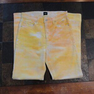 EDWIN Yellow Tie Dye Straight Leg Women's Jeans Size 26